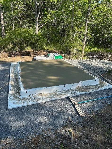Leveling fresh concrete with a screed board