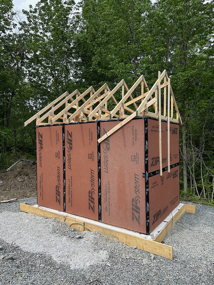Progression of adding trusses one by one