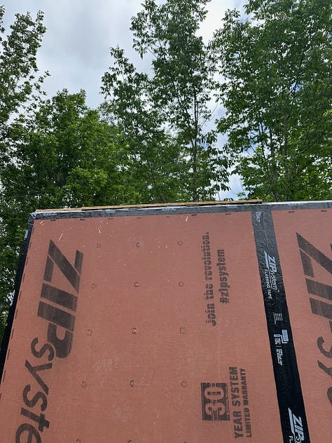 Upside-down Zip around the top plate to form the air barrier