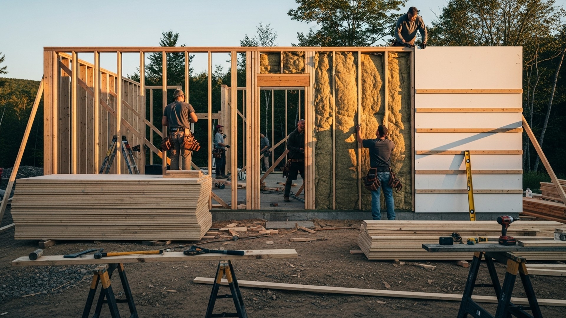 Cabin Wall Assembly: Framing and Insulation